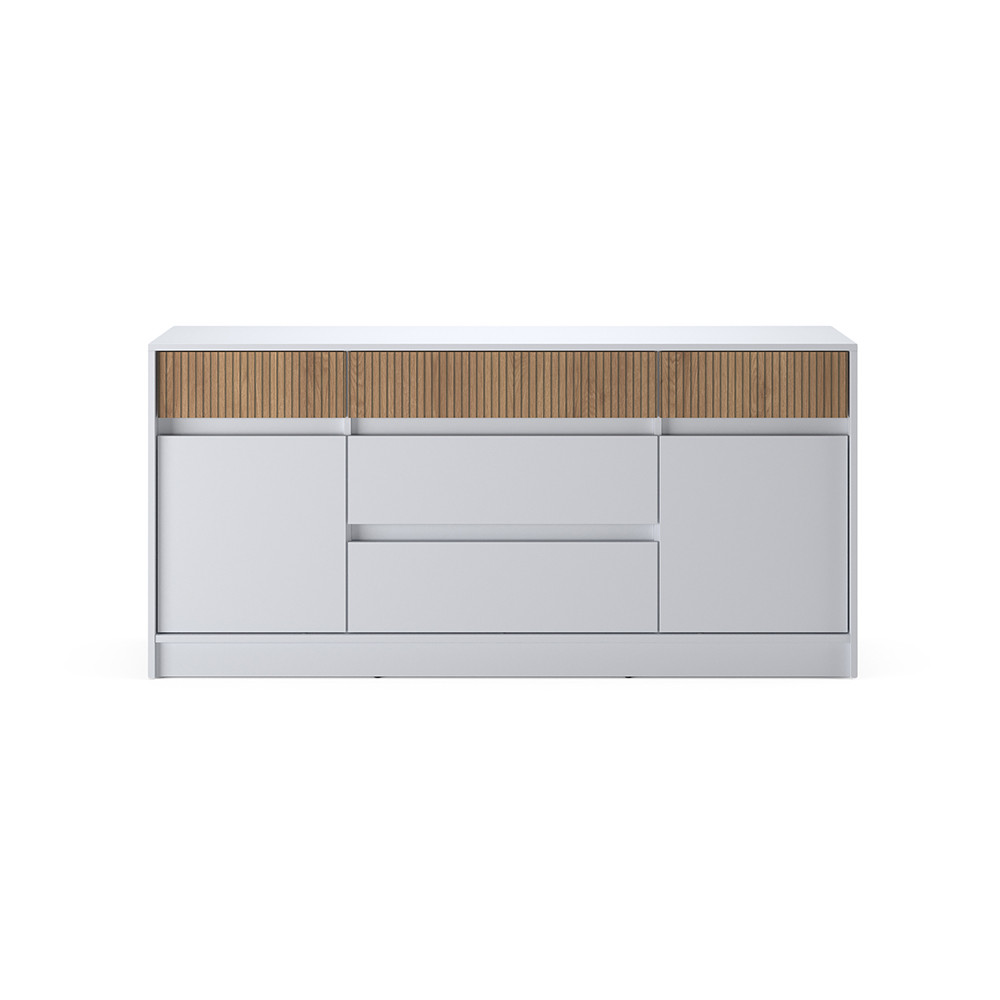 Великий комод із дверима та шухлядами Еверест Стайл-1600 160,2х39х75,4 см Німфея Альба (білий)/Канелла (DTM-073571) Львів - фото 2