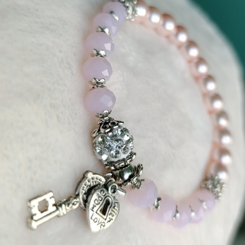 Браслет жіночій  рожевий зі стразами  Pago Одеса - фото 2