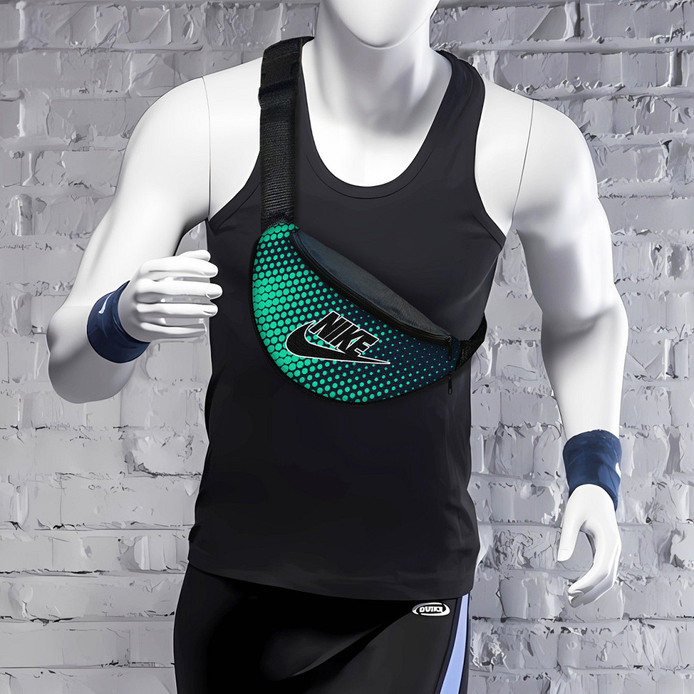 Сумка-бананка Nike чоловіча/жіноча спортивна 32×16 см з розширювачем поясна сумка або сумка через плече (3734) Київ - фото 1