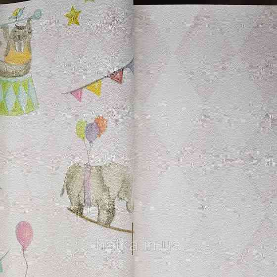 Флізелінові шпалери дитячі BN Doodleedo 0,53 х 10 м геометрія ромби розмиті рожеві білі Київ