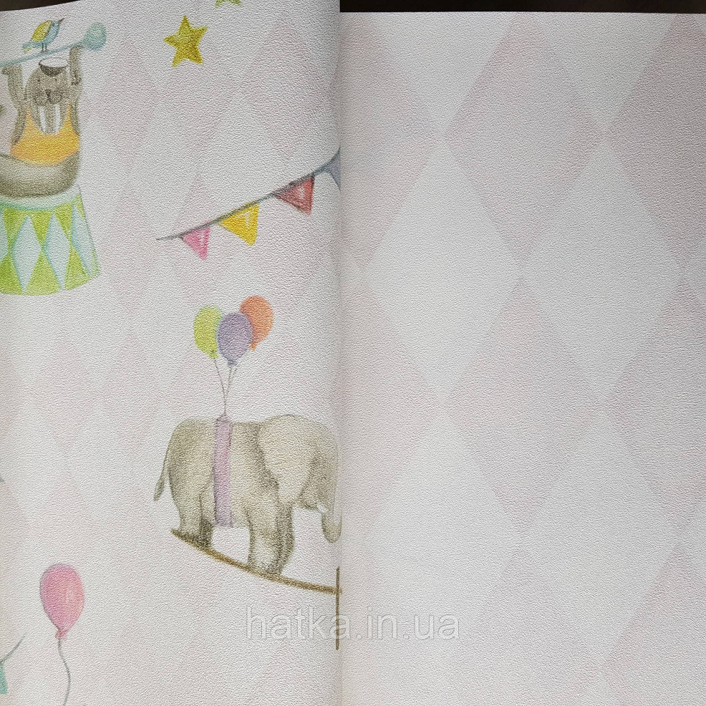 Флізелінові шпалери дитячі BN Doodleedo 0,53 х 10 м геометрія ромби розмиті рожеві білі Київ - фото 1