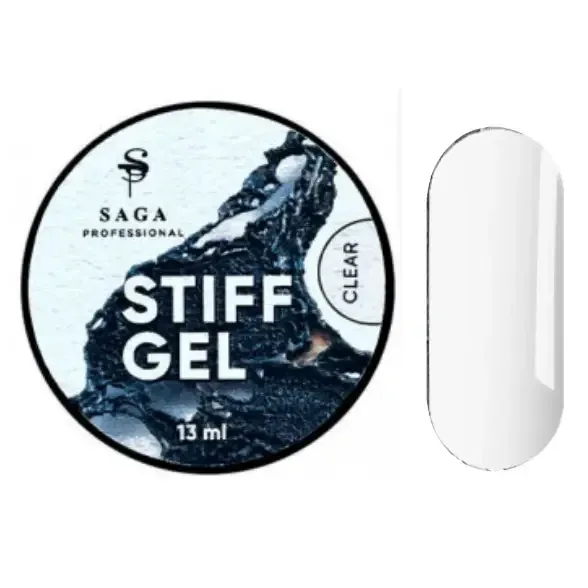 Гель для нарощування Saga Stiff Gel 01 густой гель-желе прозорий Київ - фото 1
