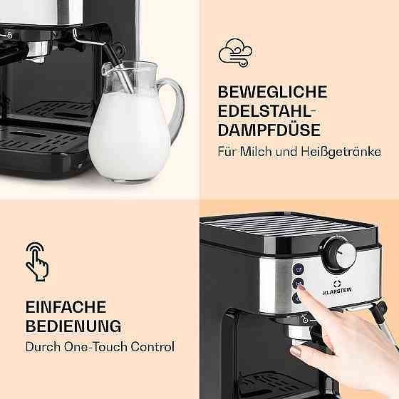 Еспресо-машина BellaVita Espresso 20 барів 1575 Вт 900 мл Підігрівання чашок (Німеччина, читати опис) Рівне