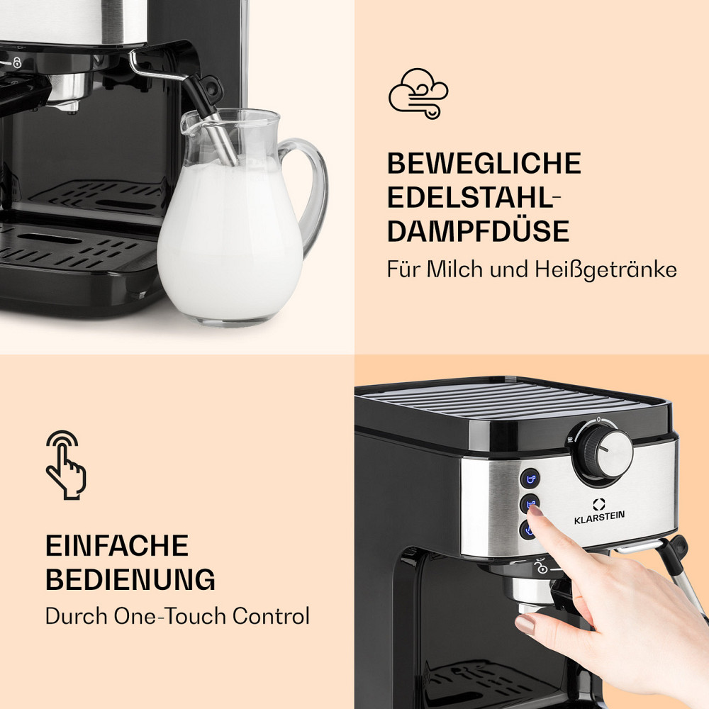 Еспресо-машина BellaVita Espresso 20 барів 1575 Вт 900 мл Підігрівання чашок (Німеччина, читати опис) Рівне - фото 5