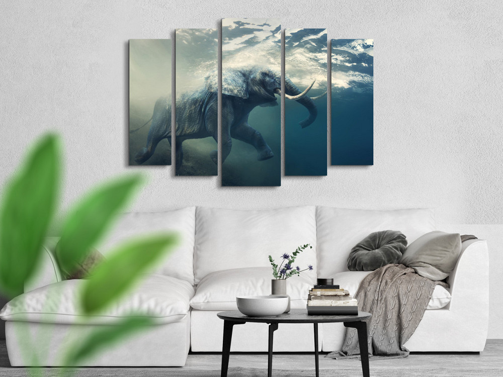 Модульна картина у вітальню / спальню Слон під водою Art-317_5 ( 80х118см ) Київ - фото 3