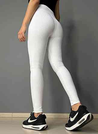 Лосини жіночі A-N 26001 в рубчик з широким поясом білі, білий, M Київ