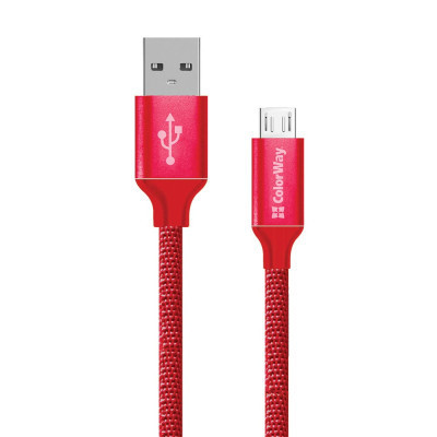 Дата кабель USB 2.0 AM to Micro 5P 2.0m red ColorWay (CW-CBUM009-RD) Винница - изображение 1