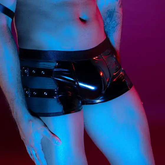 Еротичні чоловічі лакові труси зі шнурівкою JSY 9120T One Size Львов