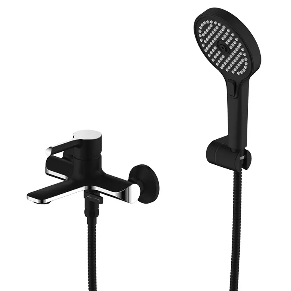 Смеситель для ванны с душевым гарнитуром Gappo G3203-6 черный/хром Киев - изображение 1