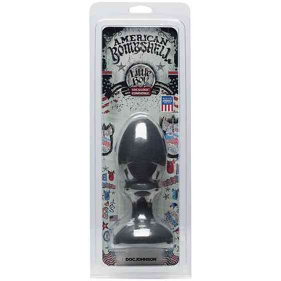 Анальная пробка Doc Johnson American Bombshell Little Boy - Gun Metal, диаметр 5,59 см Sex Aura Киев