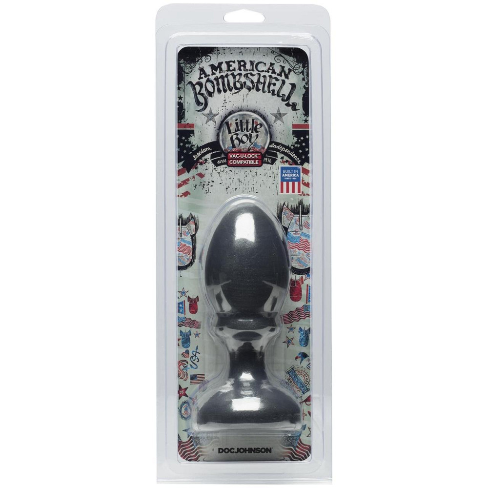 Анальная пробка Doc Johnson American Bombshell Little Boy - Gun Metal, диаметр 5,59 см Sex Aura Киев - изображение 2