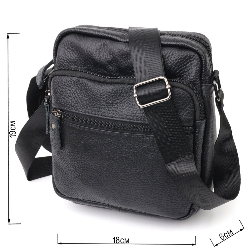 Сумка мужская Vintage 20678 кожаная Черный Киев - изображение 9