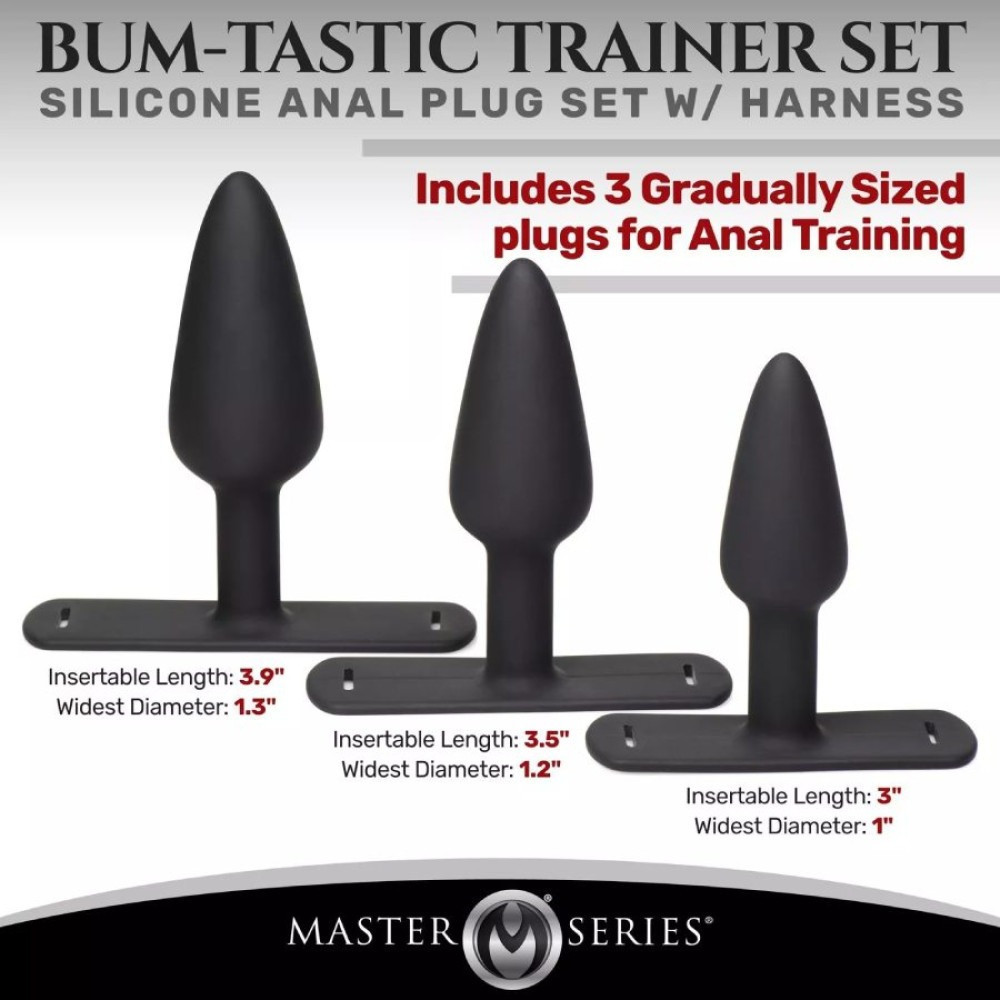 Анальный плаг с портупеей Master Series Bum Tastic черный Sex Aura Киев - изображение 2