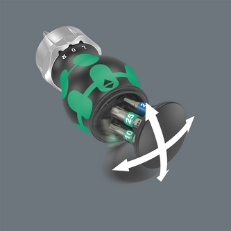 Отвертка с трещеткой Wera с магнитным держателем 1/4'' магазин с битами в ручке PH/HEX/Torx 05004185001 Одесса - изображение 4