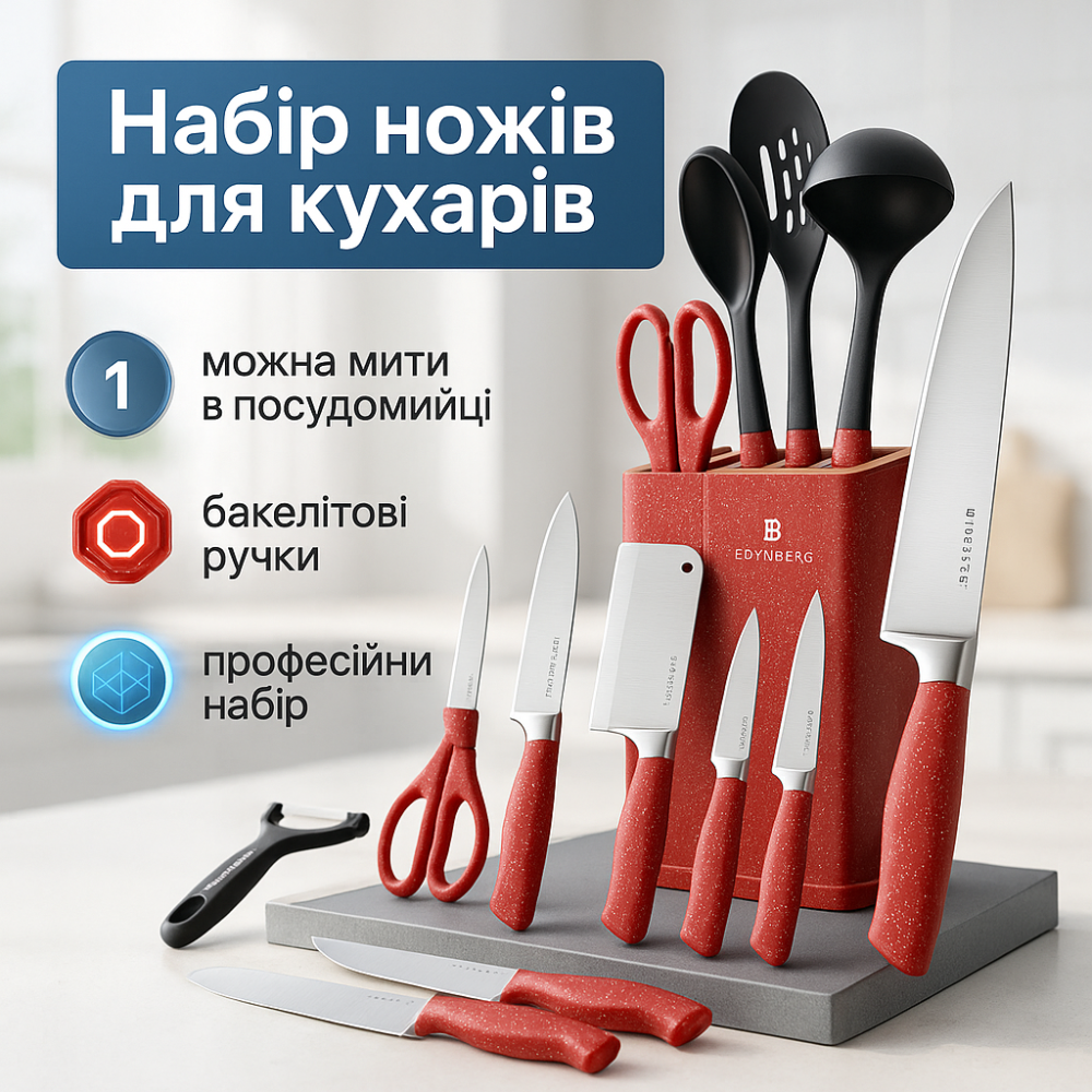Набір кулінарних ножів, Кухонний набір ножів для нарізання, Ергономічні ножі для кухні TQ-56 Львів - фото 15