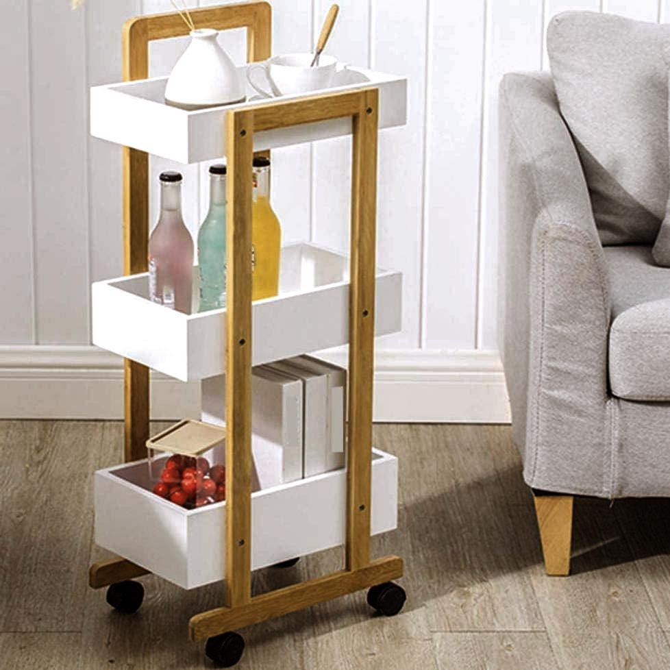 Етажерка для ванної на коліщатах "Харпер" сієна-зефір Миколаїв - фото 1