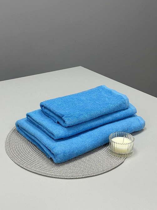 Полотенце махровое банное Ideal Textile 70х140 см однотонное в цветах 400 г/м2 (56860345) Блакитний  Черновцы - изображение 4