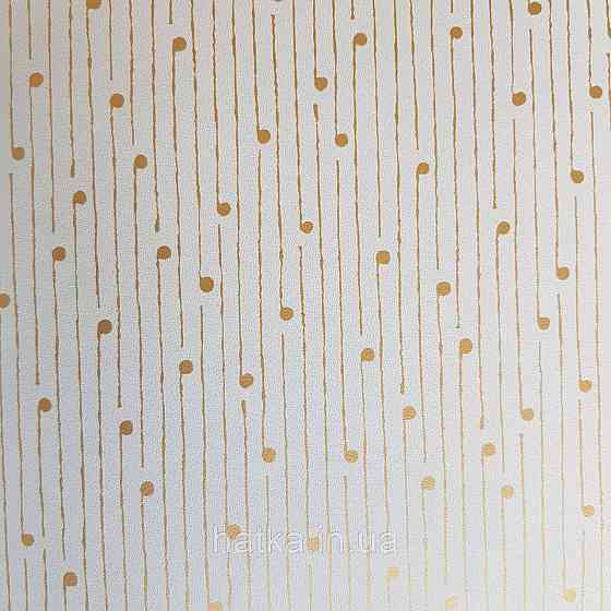Шпалери вінілові на флізелін Caselio The Place to bed 0.53х10 м смуги точки золотисті на блакитному 3д Київ