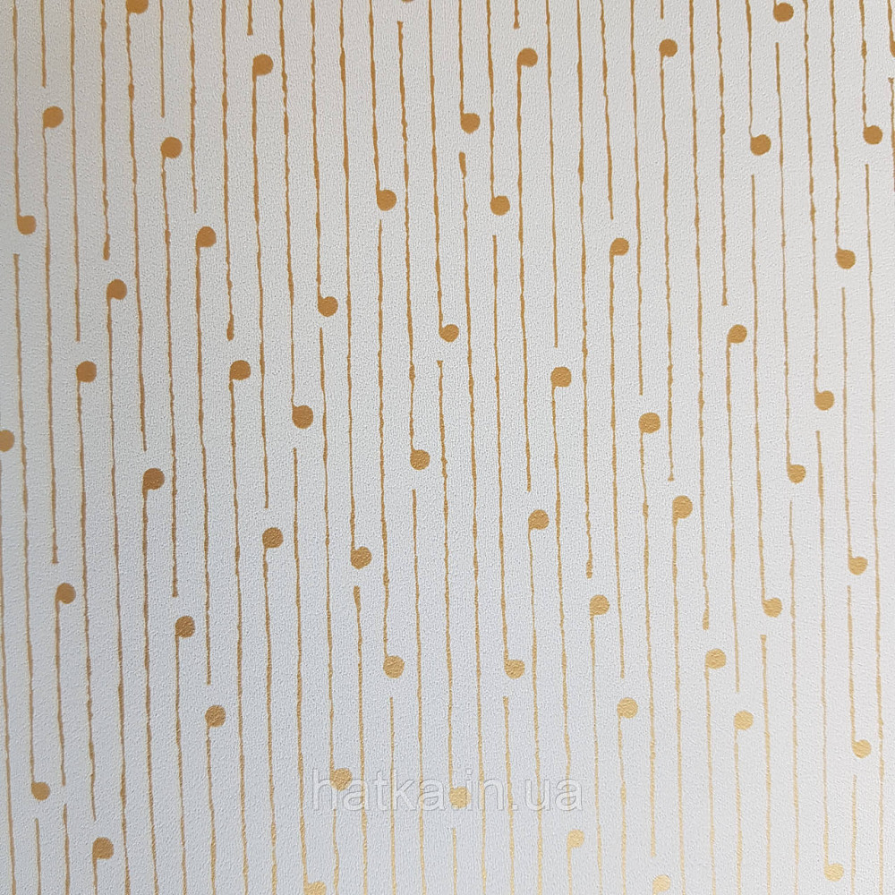 Шпалери вінілові на флізелін Caselio The Place to bed 0.53х10 м смуги точки золотисті на блакитному 3д Київ - фото 3