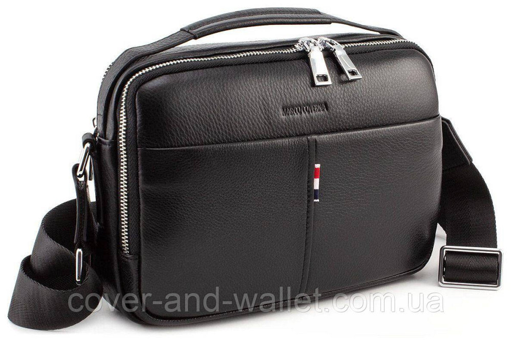 Горизонтальная мужская кожаная сумка с ручкой на молнии Marco Coverna 7711-1A Киев - изображение 1