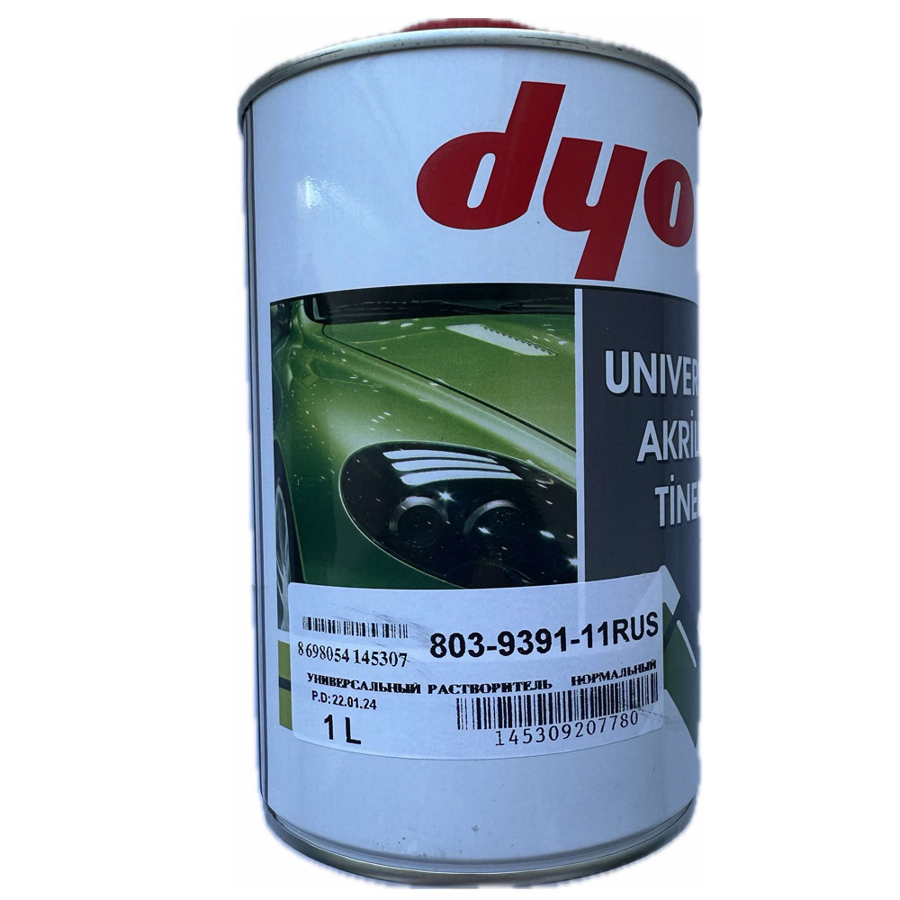 Розчинник (нормальний) для акрилових продуктів та базовий (для металіків) 1л Dyo Київ - фото 1