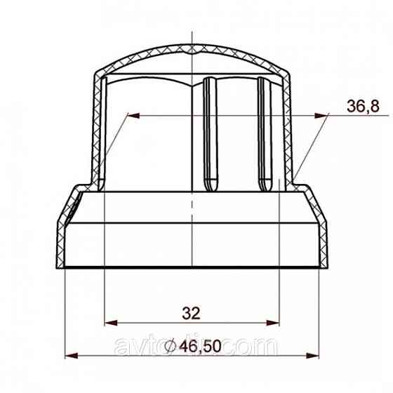 Ковпачок пластиковий на гайку низький 33 мм нікель Луцьк