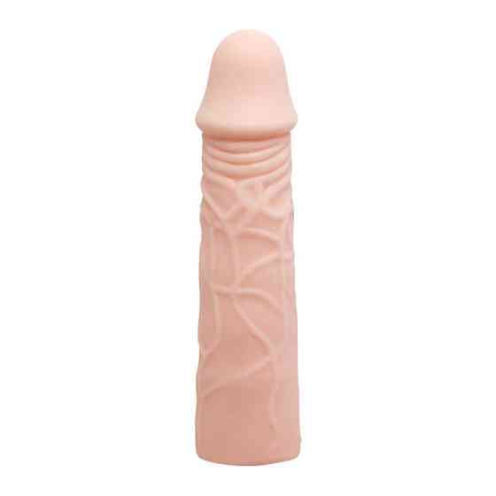 Насадка на пеніс Baile Penis Sleeve, подовжуюча, бежева, 17 × 2,5 см Sex Aura Київ