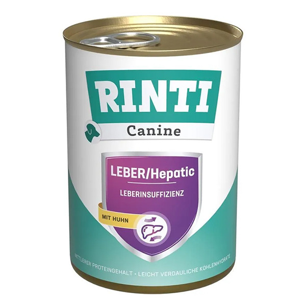 Rinti Canine Veterinary LEBER/Hepatic mit Huhn РІНТІ ВЕТЕРІНАРІ ГЕПАТІК КУРКА дієтичний вологий корм для собак із захворюваннями печінки, банка Київ - фото 1
