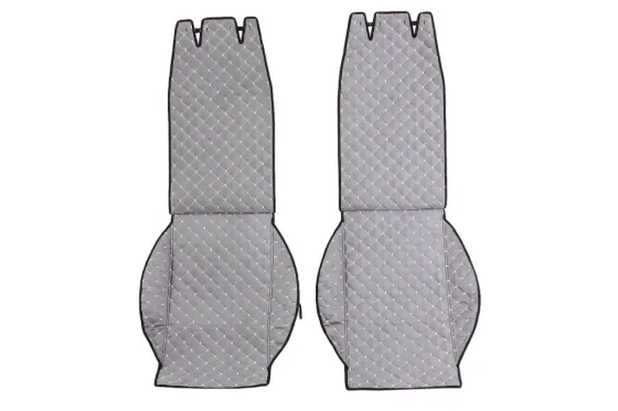 Накидка на сидушку алькантара передня сіра/серая нитка (2 шт.) Вінниця