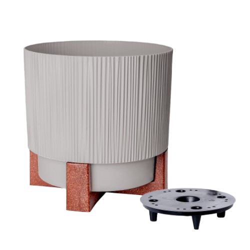 Вазон Осло зі вставкою та декоративною підставкою 16см какао Алеана Житомир