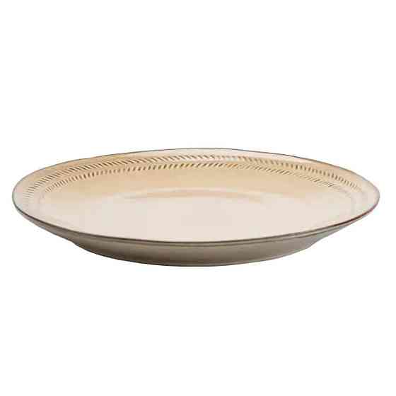 Тарелка сервировочная круглая фарфоровая 27.5 см бежевая HP23377 Киев