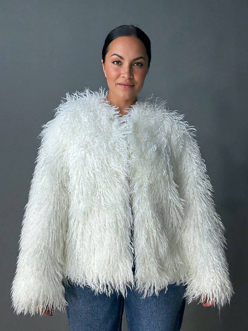 Шуба жіноча Lady Yep 10051 штучне хутро під ламу коротка біла, білий, L Київ - фото 1