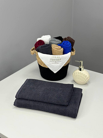 Полотенце однотонное Ideal Textile 70х140 см 400 г/м2 (56860923) Графітовий Черновцы - изображение 6