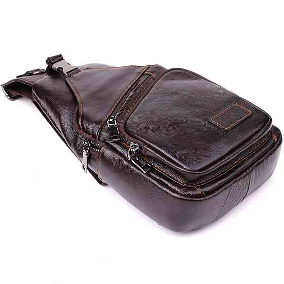 Практична сумка через плече з натуральної шкіри Vintage 23050 Коричневий Київ