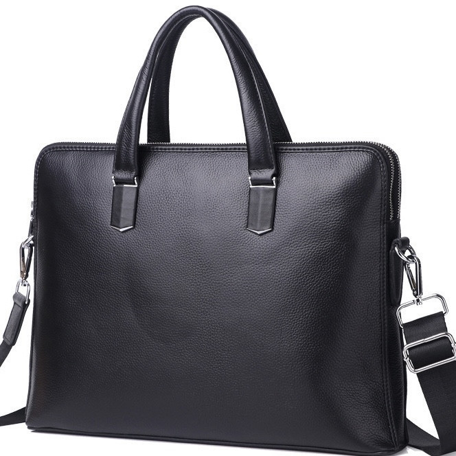 Кожаная мужская деловая сумка-портфель портфель для ноутбука черный Tiding Bag 64028 Каменское - изображение 6