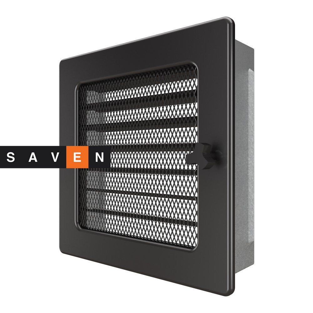 Вентиляційна решітка для каміна SAVEN 17х17 графітова з жалюзі Львів - фото 2