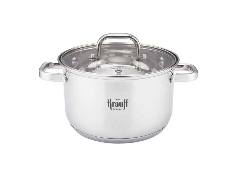 Каструля 2,4л зі скляною кришкою 18см 26-238-108 ТМ KRAUFF Київ - фото 1