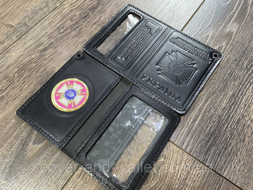 Шкіряна обкладинка ДССЗЗІ держспецзв'язок з пластиковим шевроном Київ - фото 3