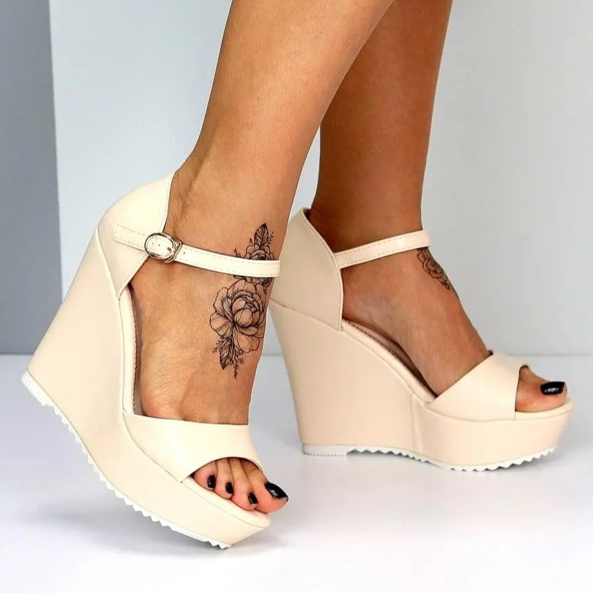 Жіночі Сандалії Босоніжки на Танкетці Платформа Бежеві Літні (розміри: 35,36,37,38,39,40) - 44 Дніпро - фото 7