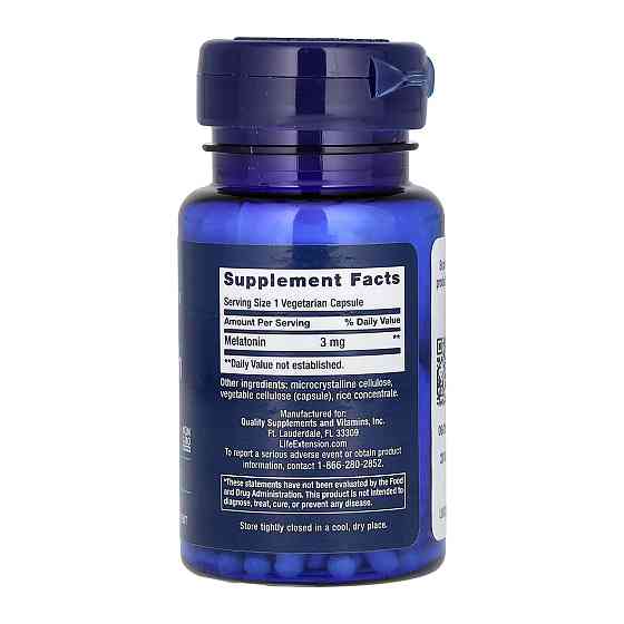 Мелатонін Life Extension Melatonin 3 мг 60 капсул Київ
