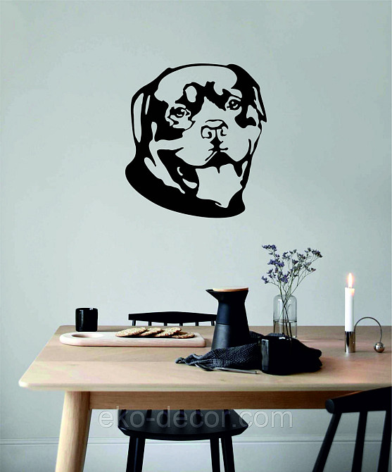 Декоративное настенное Панно «Ротвелер», Декор на стену 70*70 см, Черный Киев - изображение 6