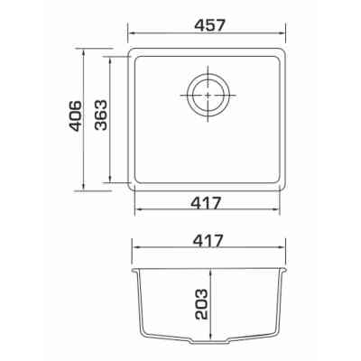 Мийка кухонна GRANADO Under top ivory (gr1904) Вінниця