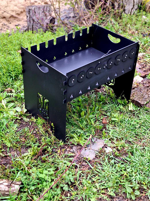 Мангал автоматический низкий разборный на 8 шампуров с автоматической шашлычницей Киев - изображение 7