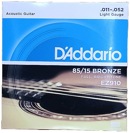 Струны для акустической гитары D'Addario EZ910 Bronze 85/15 Одеса - фото 1