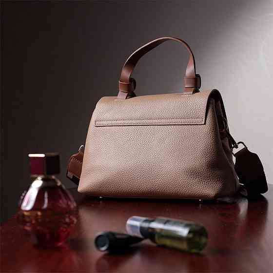 Ділова сумка для жінок з короткою ручкою з натуральної шкіри Vintage 22668 Коричнева Київ