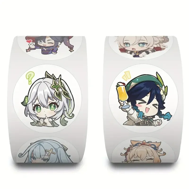 Набор наклеек Genshin Impact – 500 шт (10 дизайнов) мультяшных наклеек в рулоне Киев - изображение 4
