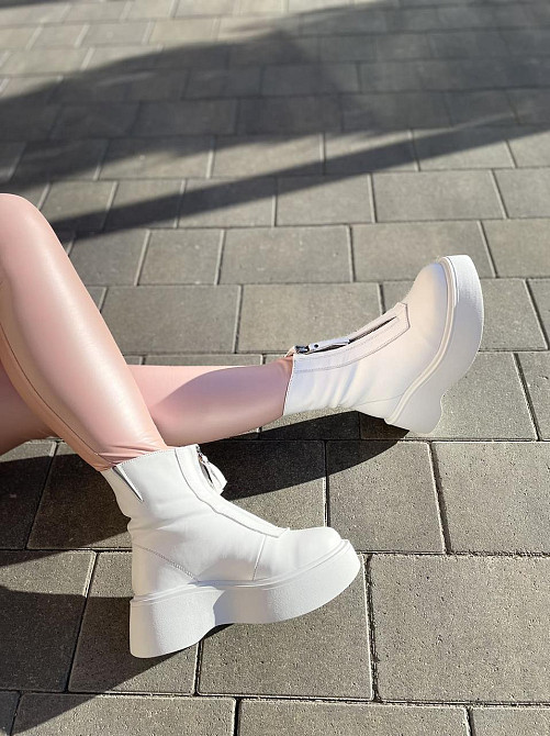 Черевики жіночі ARLEN білі натуральна шкіра зима висота 17см (4908) Коломыя - изображение 10