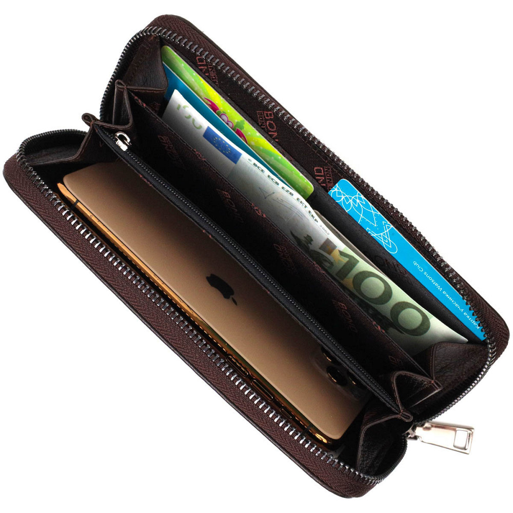 Зручний жіночий гаманець із натуральної зернистої шкіри BOND 21981 Коричневий Київ - фото 5