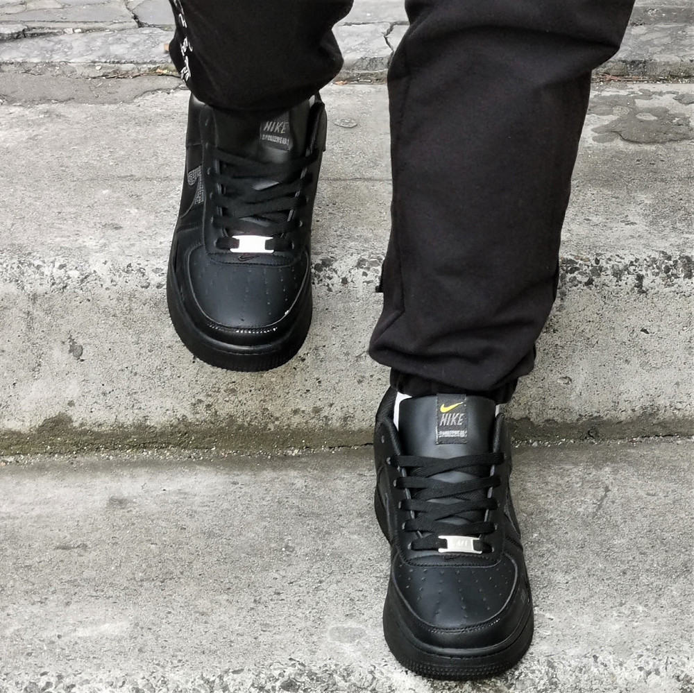 Кроссовки Nike Черные Мужские Кожаные Найк Форсы (размеры: 41,42,43,44,45) Видео Обзор Днепр - изображение 9