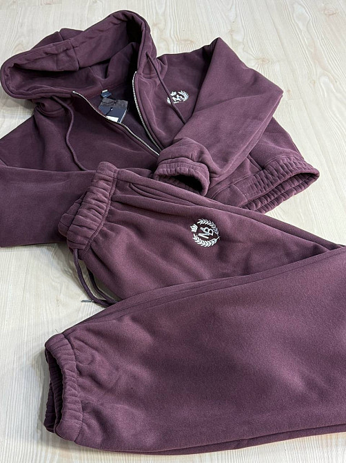 Костюм жіночий Joy One 80990 утеплений на флісі худі зі штанами бордовий, бордовий, M Київ - фото 2